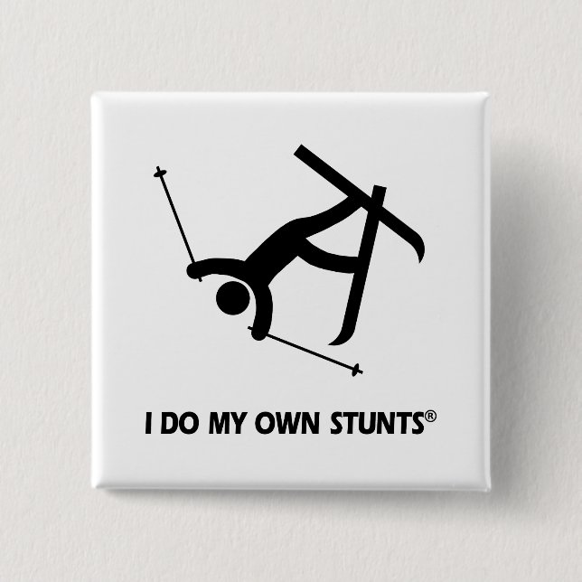 Skiing My Own Stunts 15 Cm Square Badge (Front)