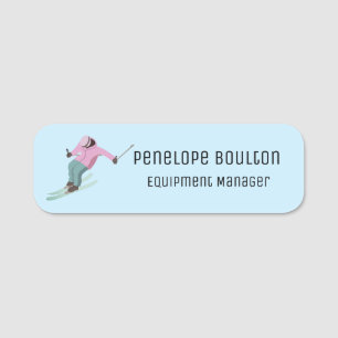 Skiing Name Tag