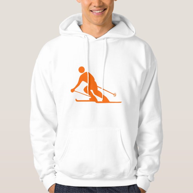Skiing - Orange Hoodie (Front)