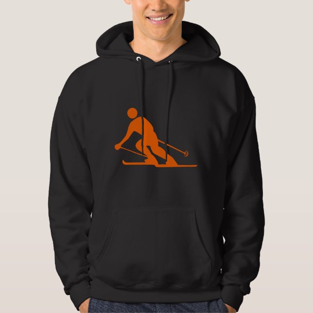 Skiing - Orange Hoodie (Front)