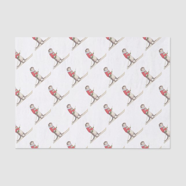 Skiing Otter Tissue Paper (Front)