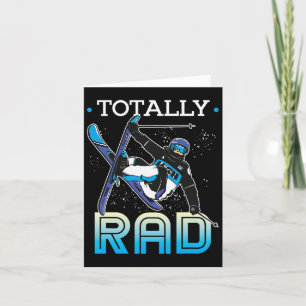 Skiing Outfit Nordic Skier Ski Totally Rad  Card