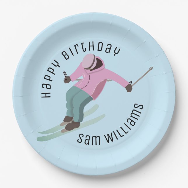 Skiing Paper Plate (Front)