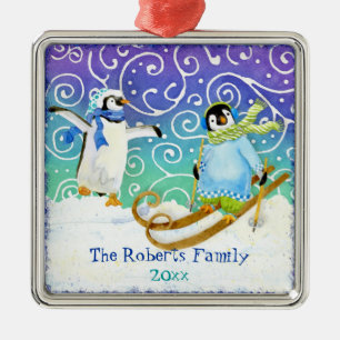 Skiing Penguin Baby's 1st Christmas Ornament