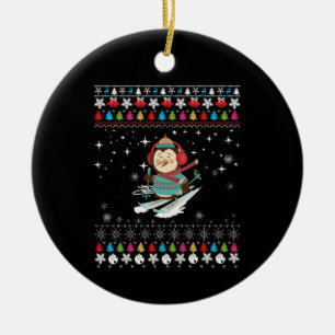 skiing-penguin, christmas-penguin, ugly-christmas, ceramic tree decoration