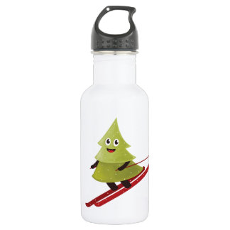 Skiing Pine Tree Cute Snow Sports Winter 532 Ml Water Bottle