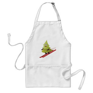 Skiing Pine Tree Cute Snow Sports Winter Standard Apron