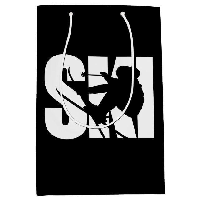 Skiing Player Snowboarding Winter Snow Sports Fan Medium Gift Bag (Front)