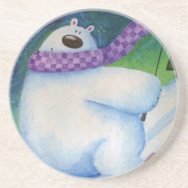 Skiing Polar Bear Coaster (Front)
