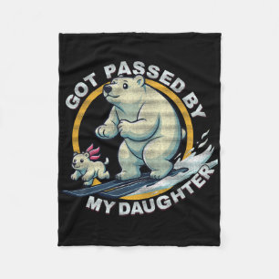 Skiing Polar Bear Design Got Ped By My Daughter Fu Fleece Blanket