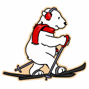 Skiing Polar Bear Photo Sculpture