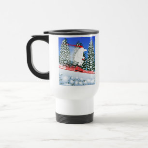 Skiing Polar Bear Travel Mug