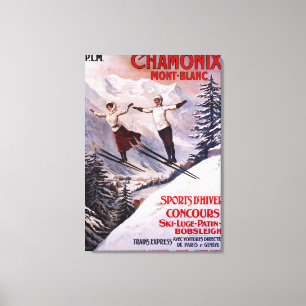 Skiing Promotional Poster Canvas Print