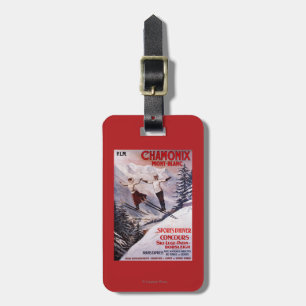 Skiing Promotional Poster Luggage Tag