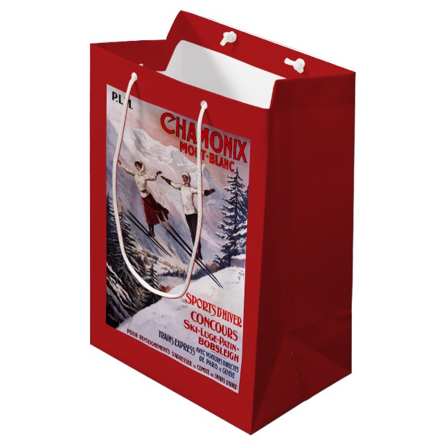 Skiing Promotional Poster Medium Gift Bag (Front Angled)