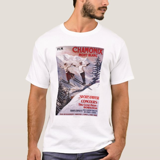 Skiing Promotional Poster T-Shirt (Front)