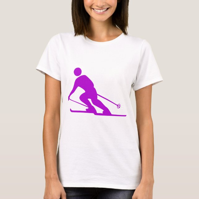 Skiing - Purple T-Shirt (Front)