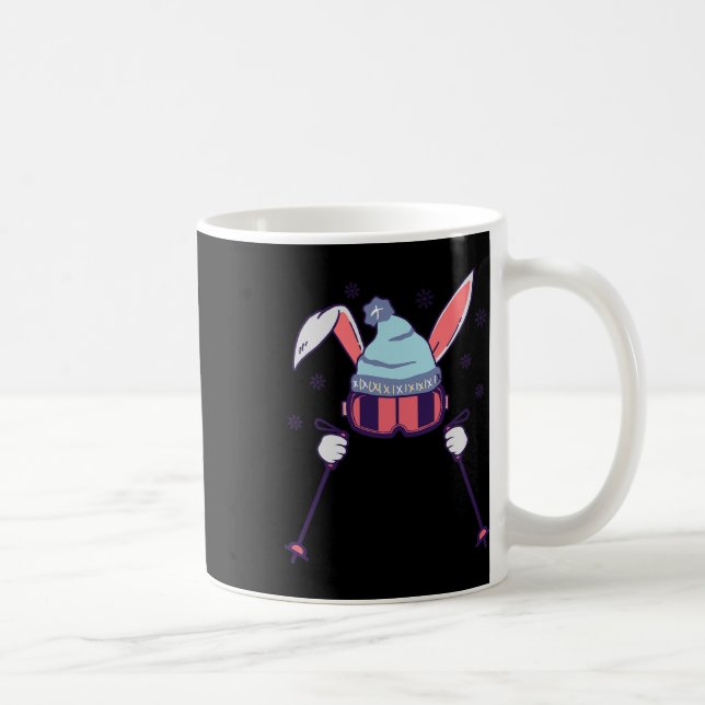 Skiing Rabbit With Goggles And Ski Beanie Winter S Coffee Mug (Right)