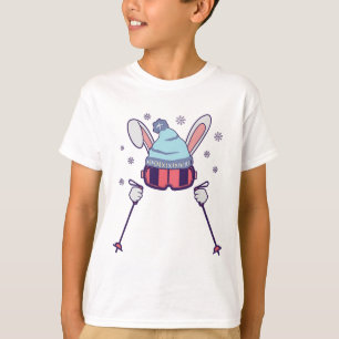 Skiing Rabbit With Goggles And Ski Beanie Winter S T-Shirt