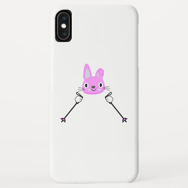 Skiing Rabbit with ski poles Case-Mate iPhone Case (Back)
