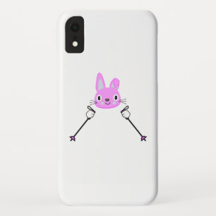 Skiing Rabbit with ski poles iPhone XR Case