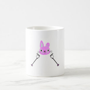 Skiing Rabbit with ski poles Coffee Mug
