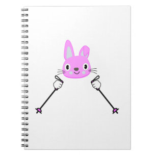 Skiing Rabbit with ski poles Notebook