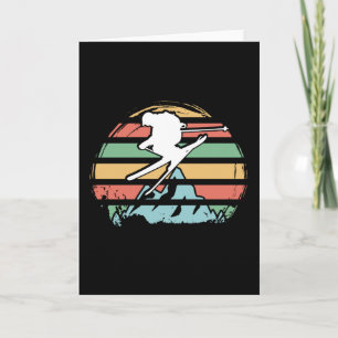 Skiing Retro Card
