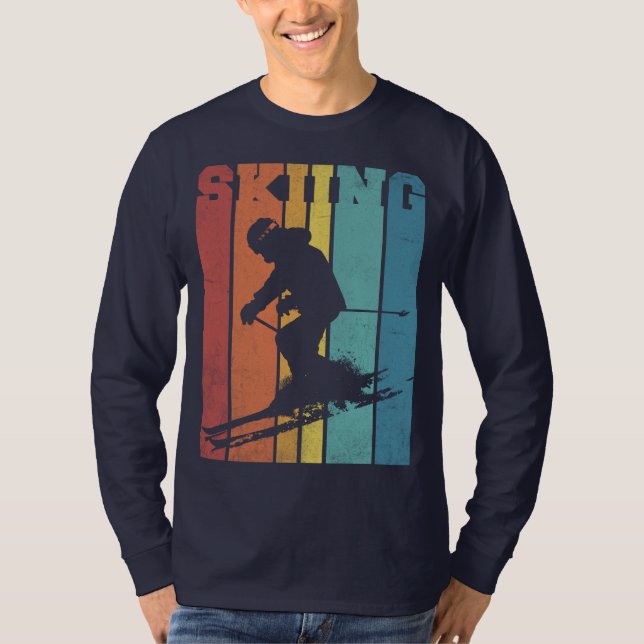 Skiing retro colour T-Shirt (Front)