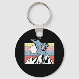 Skiing Retro Key Ring