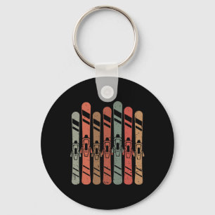 Skiing Retro Skis Freestyle Mountain Trip Winter S Key Ring