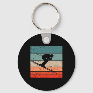 Skiing Retro Style Vintage Key Ring