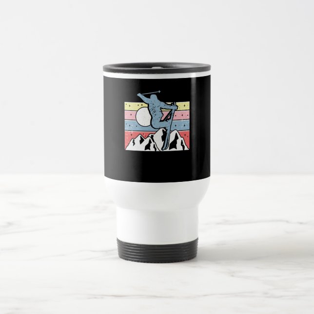 Skiing Retro Travel Mug (Center)