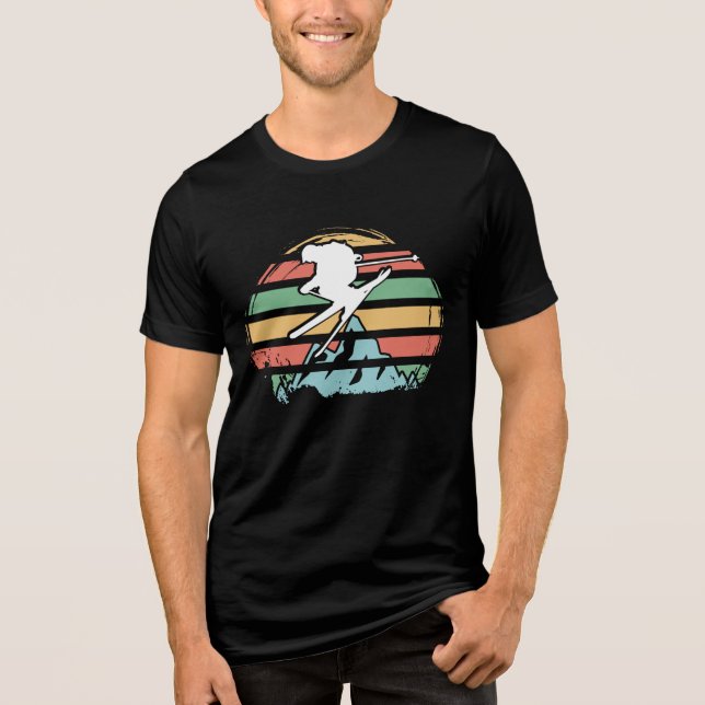 Skiing Retro Tri-Blend Shirt (Front)