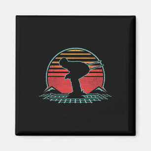 Skiing Retro Vintage 80s Style Skier Gift  Magnet