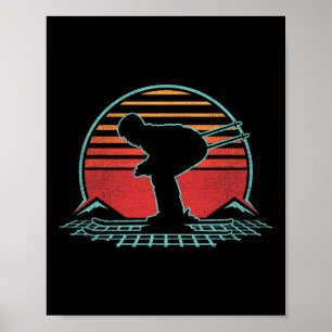 Skiing Retro Vintage 80s Style Skier Gift Poster