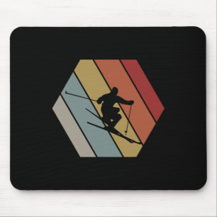 Skiing Retro Vintage Winter Gift For Skier  Mouse Mat
