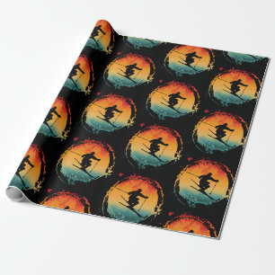 SKIING RETRO VINTAGE WRAPPING PAPER