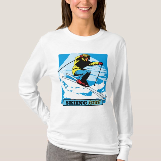 Skiing Rocks! T-Shirt (Front)