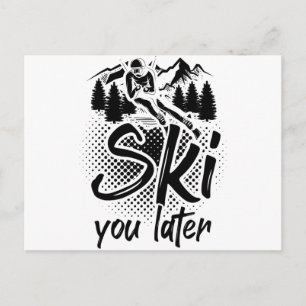Skiing sayings   Ski apres-ski winter gifts Postcard