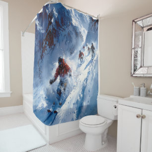 Skiing Shower Curtain