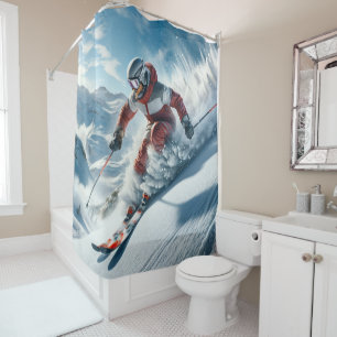 Skiing Shower Curtain
