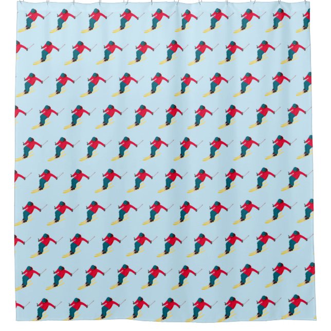 Skiing Shower Curtain (Front)