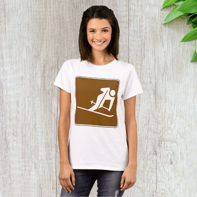 Skiing Sign Womens T-Shirt (Creator Uploaded)