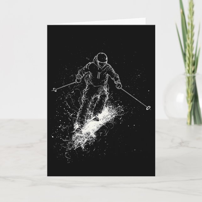 Skiing Silhouette _1  Card (Front)