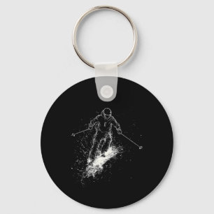 Skiing Silhouette _1 Key Ring