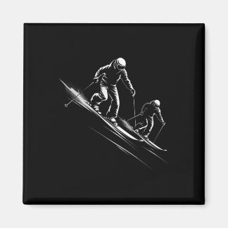 Skiing Silhouette Magnet