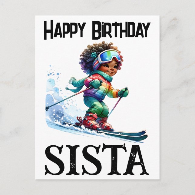 Skiing Sista The Dad Father's Day father birthday  Holiday Postcard (Front)