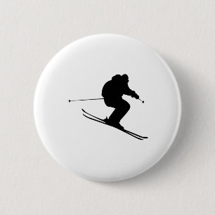 Skiing Ski _1 6 Cm Round Badge