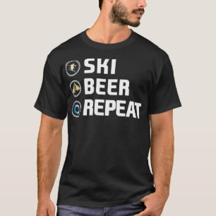 Skiing Ski Beer Repeat Funny Snow Skiers T-Shirt
